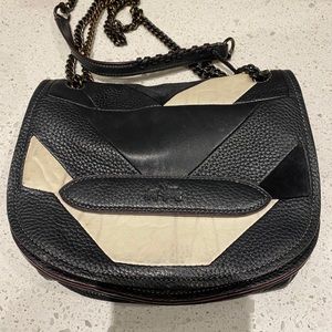 Coach Patchwork Black and White Crossbody Bag
